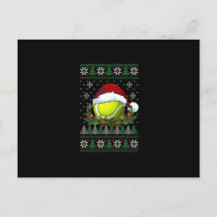 Tennis Ugly Christmas Weihnachtsmannmütze Pajamas Postkarte