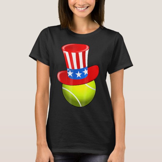 Tennis Uncle Sam Ha 4. Juli T-Shirt (Vorderseite)