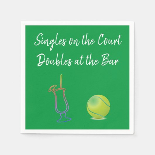 Tennis und Cocktails Serviette (Vorderseite)