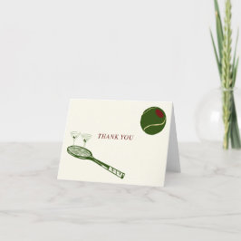 Tennis und Martini Dankeschön Karte