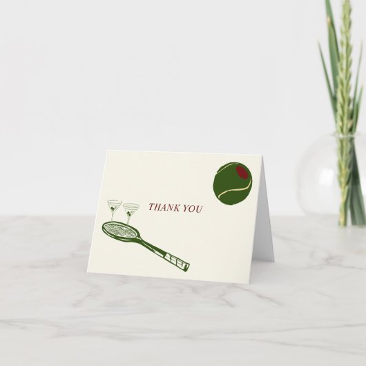 Tennis und Martini Dankeschön Karte (Vorderseite)