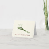 Tennis und Martini Geburtstagkarte Dankeskarte (Vorderseite)