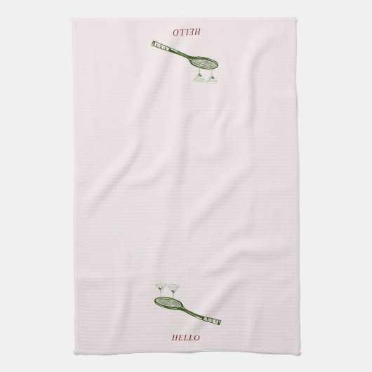 Tennis und Martini Geschirrtuch (Vertikal)