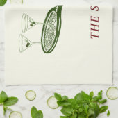 Tennis und Martini Geschirrtuch (Gefaltet)