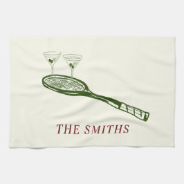 Tennis und Martini Geschirrtuch