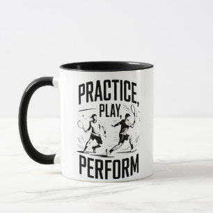 Tennis und Motivation - practice play perform Tasse