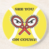 Tennis-Untersetzer mit lustigem Slogan-Sprichwort- Untersetzer (Vorne)