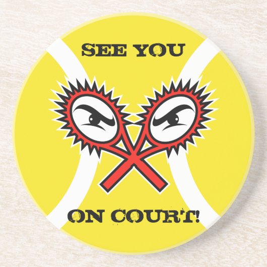 Tennis-Untersetzer mit lustigem Slogan-Sprichwort- Untersetzer (Vorne)