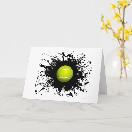 Tennis Urban Style Karte (Gelbe Blume)