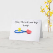 Tennis Valentinstag mit Ball , Schläger und Liebe Karte (Gelbe Blume)