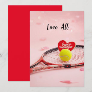 Tennis Valentinstag mit LIEBE für Spieler Feiertagskarte