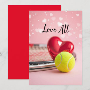 Tennis Valentinstag mit LIEBE für Spieler Feiertagskarte