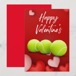 Tennis Valentinstag mit LIEBE für Spieler rot Feiertagskarte