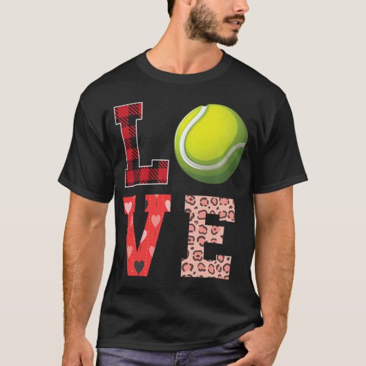 Tennis Valentinstag Tennis Player Liebe T-Shirt (Vorderseite)