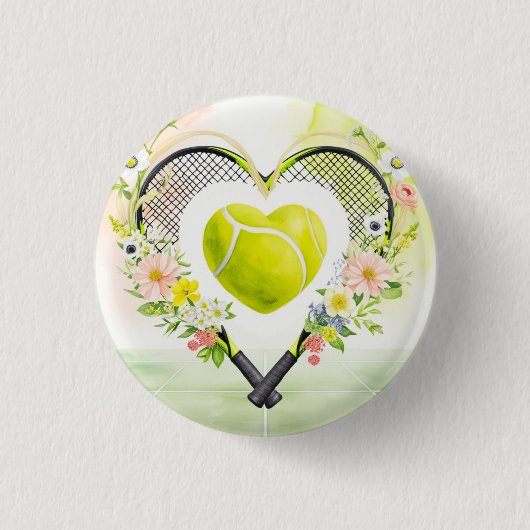 TENNIS Valentinstag zum Spieler mit Liebe Button (Vorderseite)