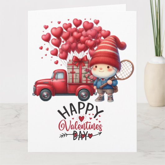 TENNIS Valentinstag zum Spieler mit Liebe Karte (Vorderseite)