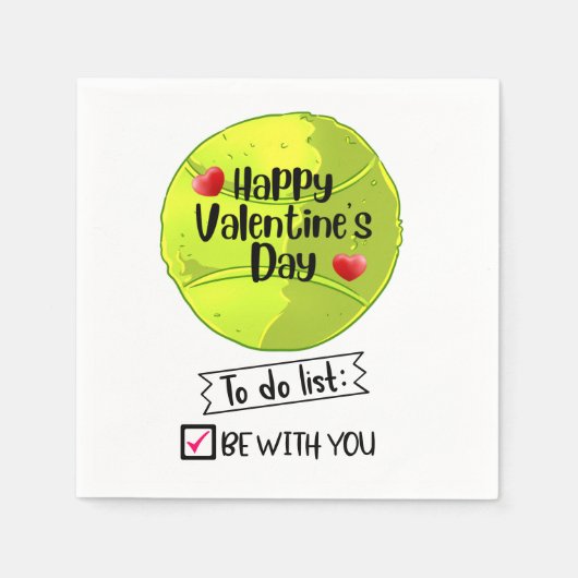 TENNIS Valentinstag zum Spieler mit Liebe Serviette (Vorderseite)