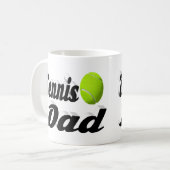 Tennis Vater Halbtext Kaffee Tasse (Vorderseite Links)