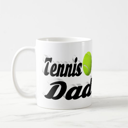 Tennis Vater Halbtext Kaffee Tasse (Links)