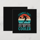 Tennis Vater Retro Sunset Einladung (Vorne/Hinten)
