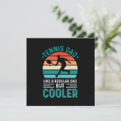 Tennis Vater Retro Sunset Einladung (Stehend Vorderseite)