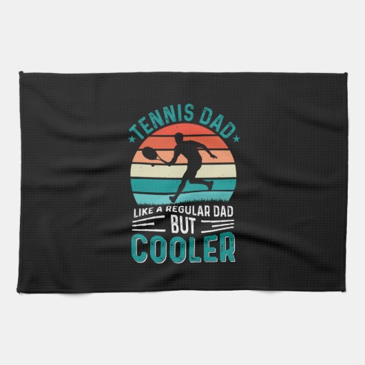 Tennis Vater Retro Sunset Geschirrtuch (Horizontal)
