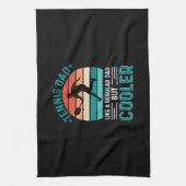 Tennis Vater Retro Sunset Geschirrtuch (Vertikal)