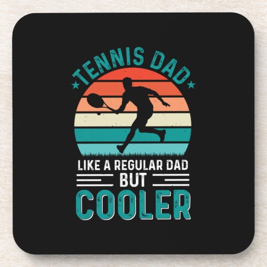 Tennis Vater Retro Sunset Getränkeuntersetzer (Vorderseite)