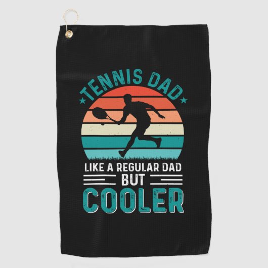 Tennis Vater Retro Sunset Golfhandtuch (Vorderseite)