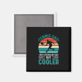 Tennis Vater Retro Sunset Magnet (Vorderseite/Rückseite)