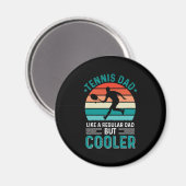 Tennis Vater Retro Sunset Magnet (Vorderseite/Rückseite)