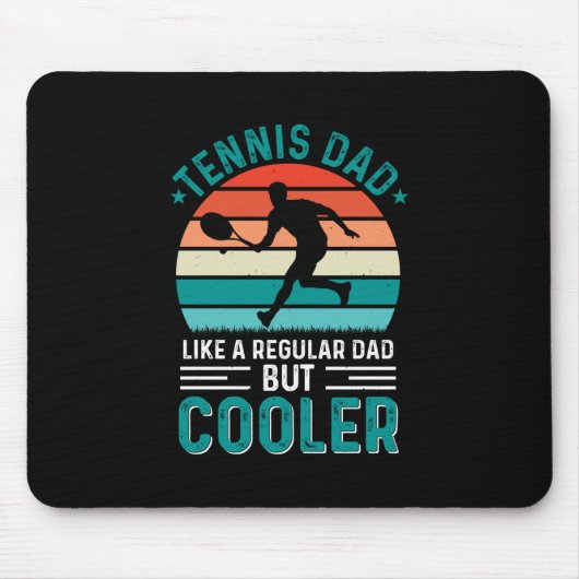 Tennis Vater Retro Sunset Mousepad (Vorne)