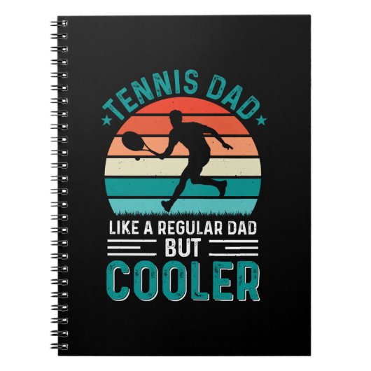 Tennis Vater Retro Sunset Notizblock (Vorderseite)