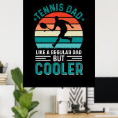 Tennis Vater Retro Sunset Poster (Heimbüro)