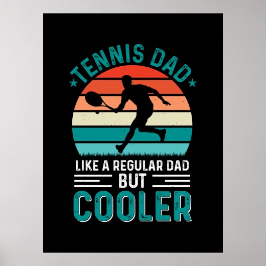 Tennis Vater Retro Sunset Poster (Vorne)