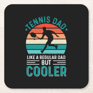 Tennis Vater Retro Sunset Rechteckiger Pappuntersetzer