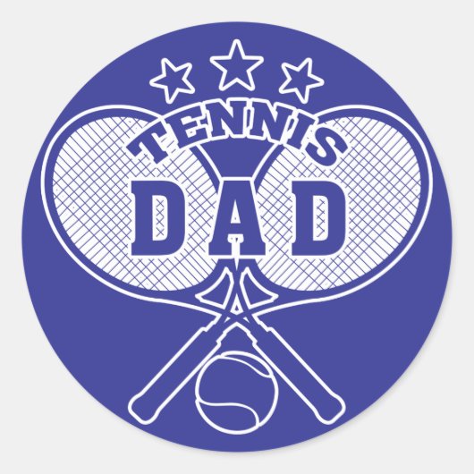 Tennis Vater Runder Aufkleber (Vorderseite)