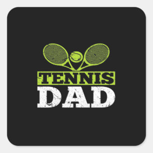 Tennis Vater Tennisspieler Tennisplatz Quadratischer Aufkleber