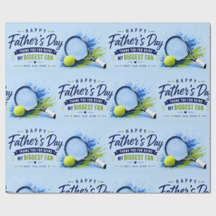 Tennis-Vatertag für Papa Blaue Wasserfarbe Geschenkpapier
