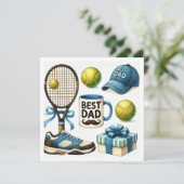 Tennis Vatertag Party oder Geburtstag Thema Feiertagskarte (Stehend Vorderseite)