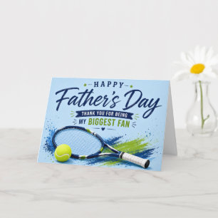 Tennis-Vatertagskarte für Papa Blaue Wasserfarbe Karte