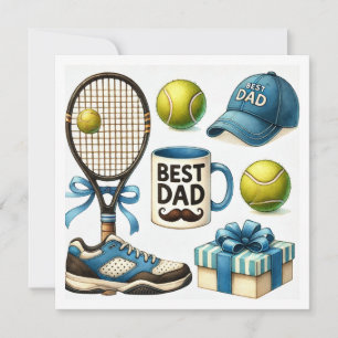 Tennis-Vatertagsparty oder Geburtstagsthema Feiertagskarte