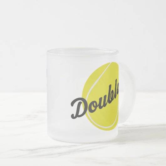Tennis verdoppelt Geschenk Mattglastasse (VorderseiteRechts)