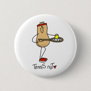 Tennis Verrückte T-Shirts und Geschenke Button