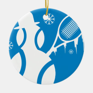 Tennis-Verzierungs-WeihnachtsSchneemann Keramik Ornament
