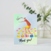 Tennis Vielen Dank für Ihre Karte für Coach Aquare (Stehend Vorderseite)