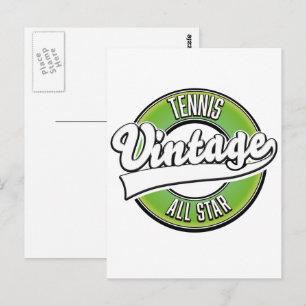 Tennis Vintage All-Star-Logo Postkarte