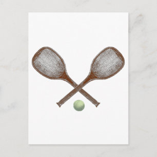 Tennis-Vintage Schläge Postkarte