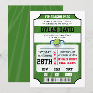 TENNIS VIP-TICKET Bar/Bat-Mitzwa-Einladung Einladung
