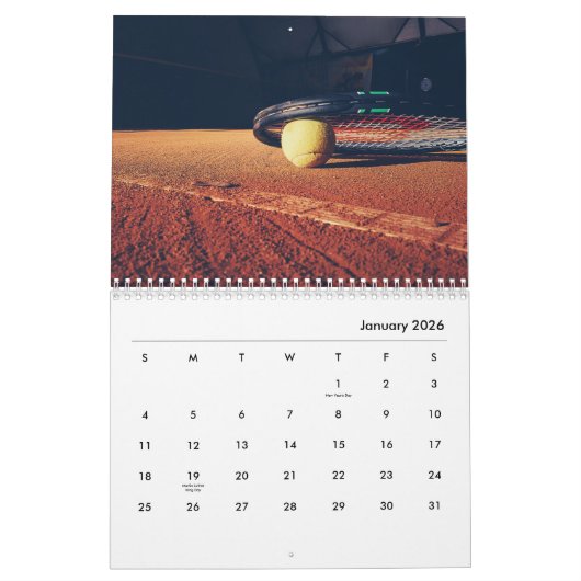 Tennis-Wall-Kalender Kalender (Jan 2026)